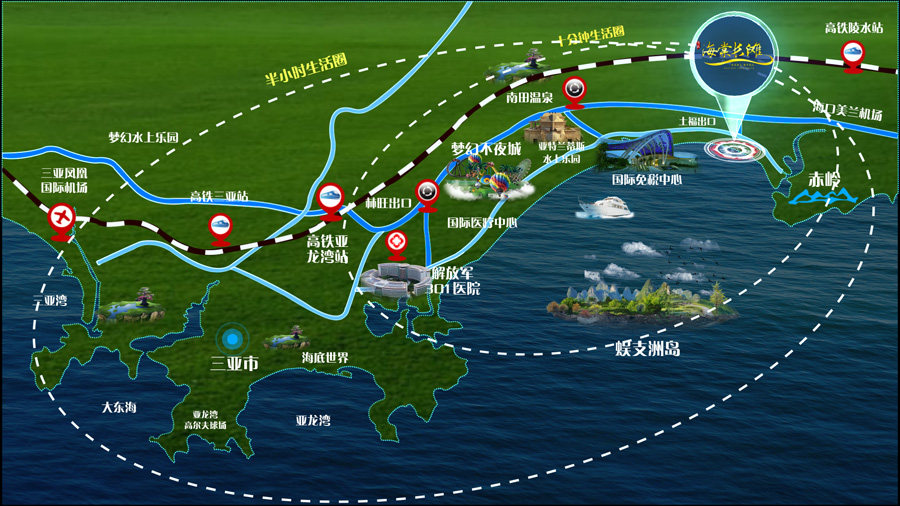 三亚清凤海棠长滩项目交通区位图